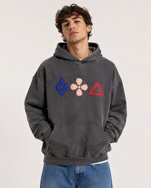 New Samurai Champloo Steady Hands Crunchyroll Licensed Hoodie washed Gray Medium